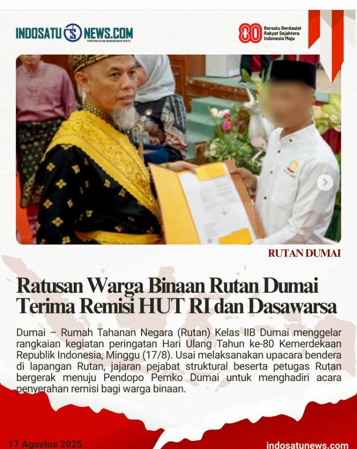 H.Paisal Walikota Dumai, Serahkan Remisi secara Simbolis